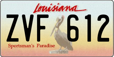 LA license plate ZVF612