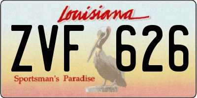 LA license plate ZVF626