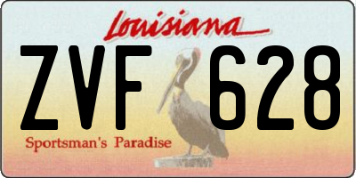 LA license plate ZVF628