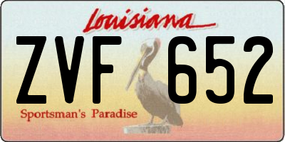 LA license plate ZVF652
