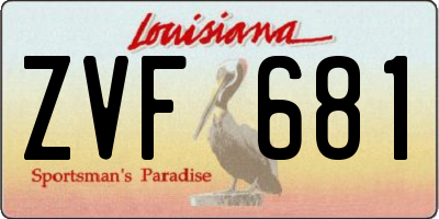 LA license plate ZVF681