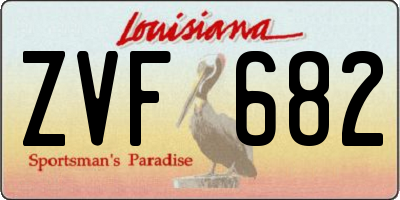 LA license plate ZVF682