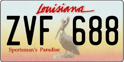 LA license plate ZVF688