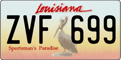 LA license plate ZVF699