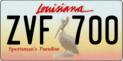 LA license plate ZVF700