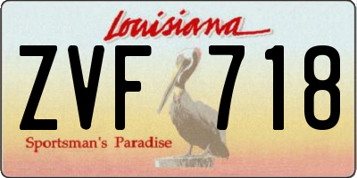 LA license plate ZVF718