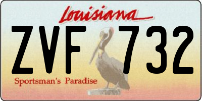 LA license plate ZVF732