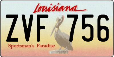LA license plate ZVF756
