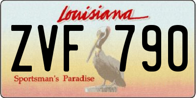 LA license plate ZVF790
