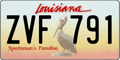 LA license plate ZVF791