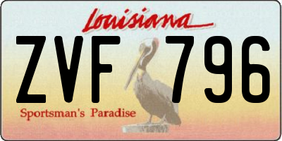 LA license plate ZVF796