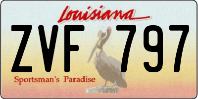 LA license plate ZVF797