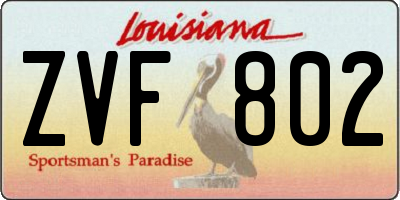 LA license plate ZVF802