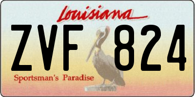 LA license plate ZVF824