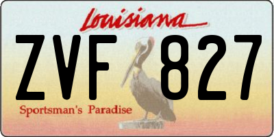 LA license plate ZVF827