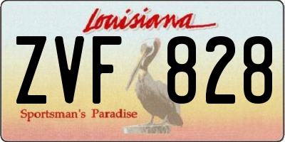 LA license plate ZVF828