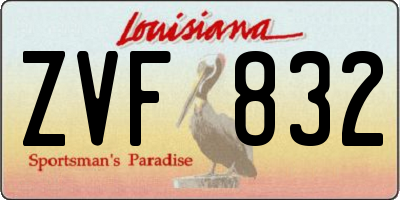 LA license plate ZVF832