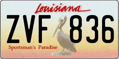 LA license plate ZVF836