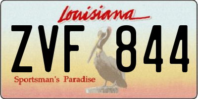 LA license plate ZVF844