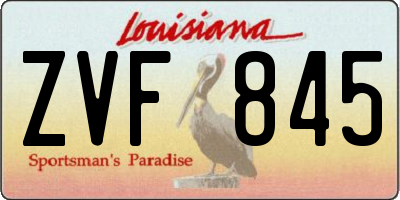 LA license plate ZVF845