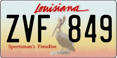 LA license plate ZVF849