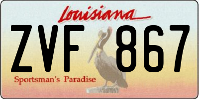 LA license plate ZVF867