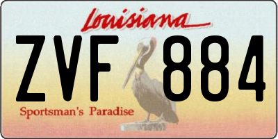 LA license plate ZVF884
