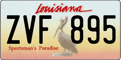 LA license plate ZVF895