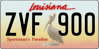 LA license plate ZVF900