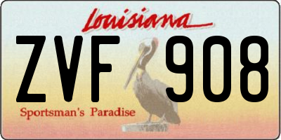 LA license plate ZVF908