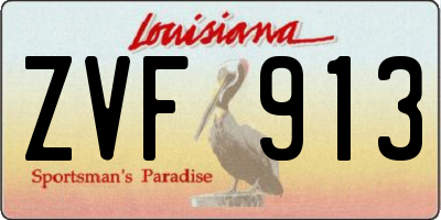 LA license plate ZVF913