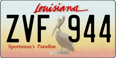 LA license plate ZVF944