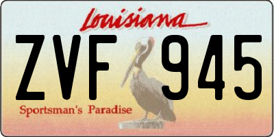 LA license plate ZVF945