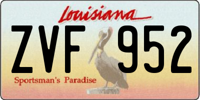 LA license plate ZVF952