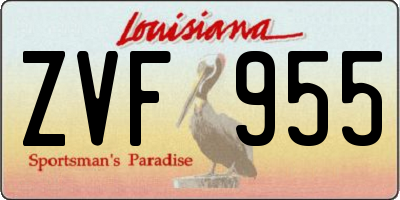 LA license plate ZVF955