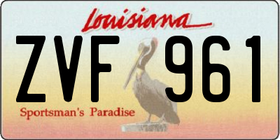 LA license plate ZVF961
