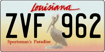 LA license plate ZVF962