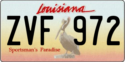 LA license plate ZVF972