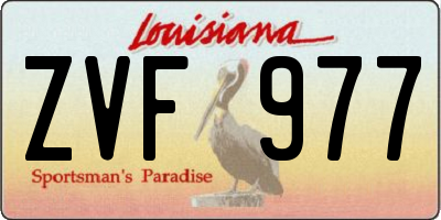 LA license plate ZVF977