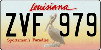 LA license plate ZVF979