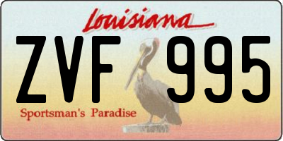 LA license plate ZVF995