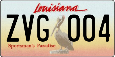 LA license plate ZVG004