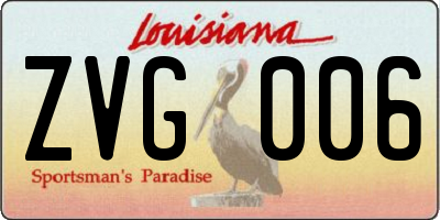 LA license plate ZVG006