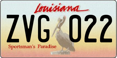 LA license plate ZVG022
