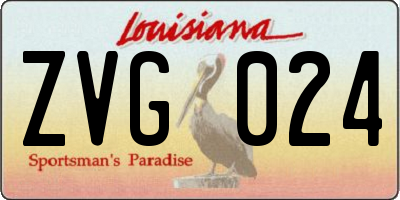 LA license plate ZVG024