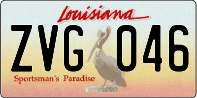 LA license plate ZVG046