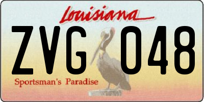 LA license plate ZVG048