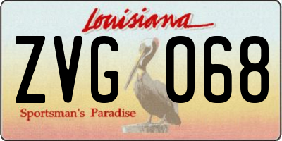 LA license plate ZVG068