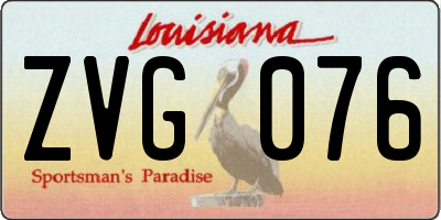 LA license plate ZVG076