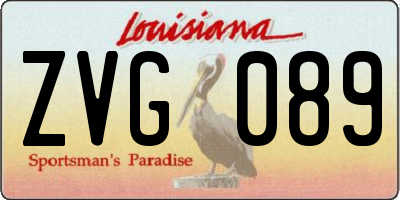 LA license plate ZVG089